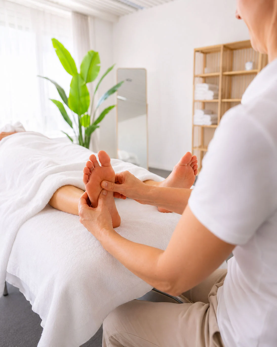 Fussreflexzonenmassage in unserer Praxis an der Neugasse 18 in Baar